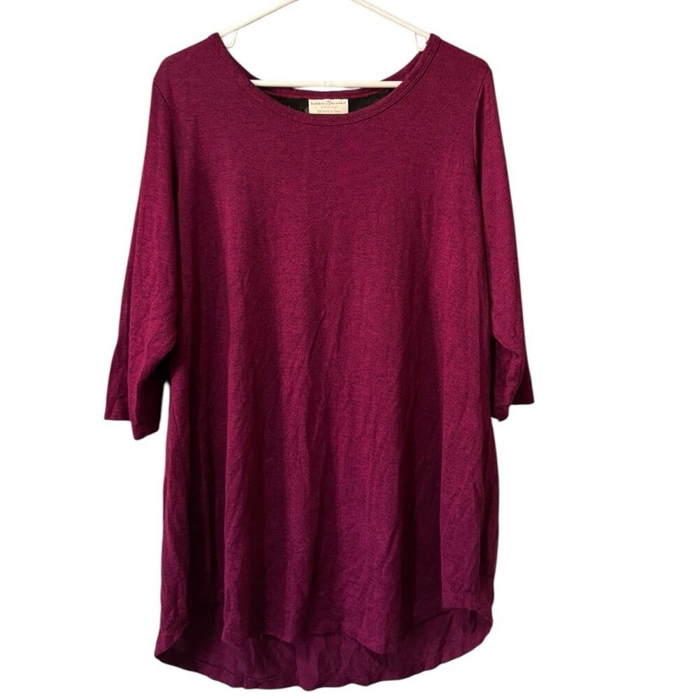 Bobby B Brooks Women Size 2X Tunic Top Lace Top Stretch Lightweight Knit Classic